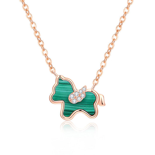 Small Green Horse Necklace